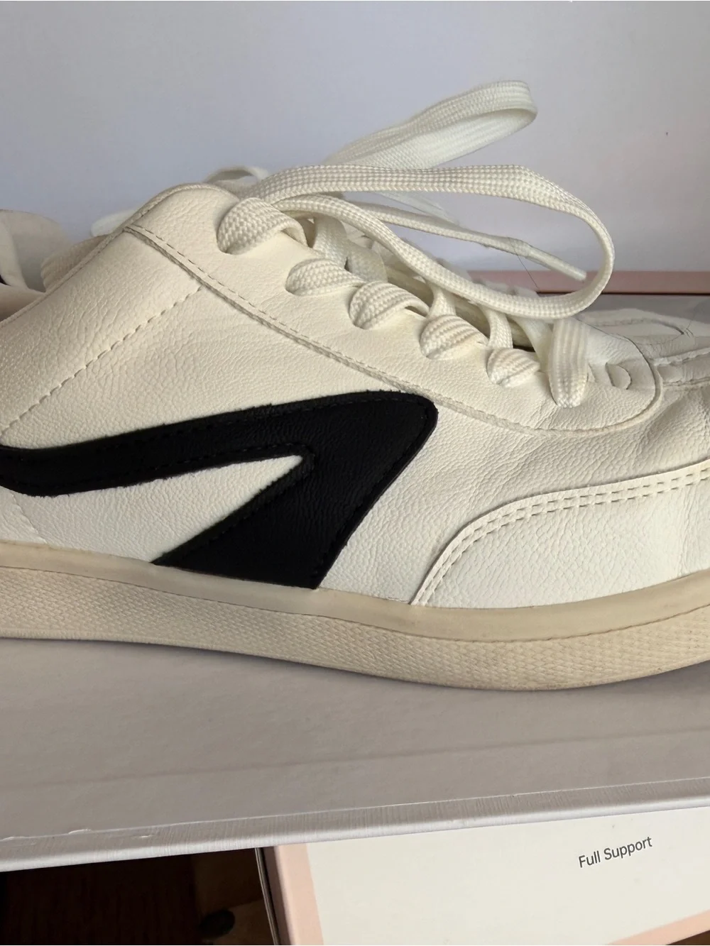 Dolce Vita White Sneakers with Black Wave Accent